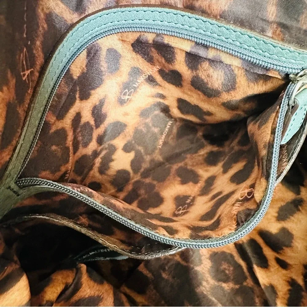 B. Makowsky Glove Leather East/West Zip Top Satchel/Hobo Bag